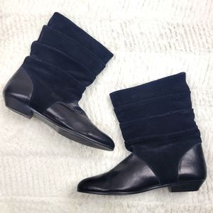 VTG leather and suede black slouchy boots